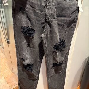 Distressed Black Jeans